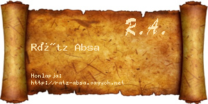 Rátz Absa névjegykártya